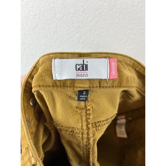 CAbi Jeans Mustard Yellow Umber Skinny Corduroy Pants 2 Low Rise Style 3197 - Picture 5 of 7